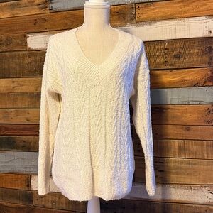NWT Pink Rose v-Neck Cable Knit Sweater